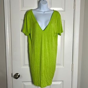 PLT Long Green Shirt Dress